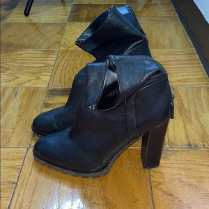 Aldos Black Leather Bootie
